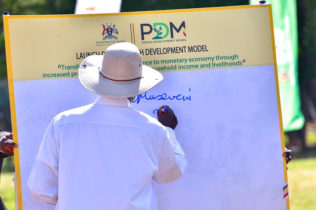 Museveni launching the Parish Model. FILE PHOTO PPU